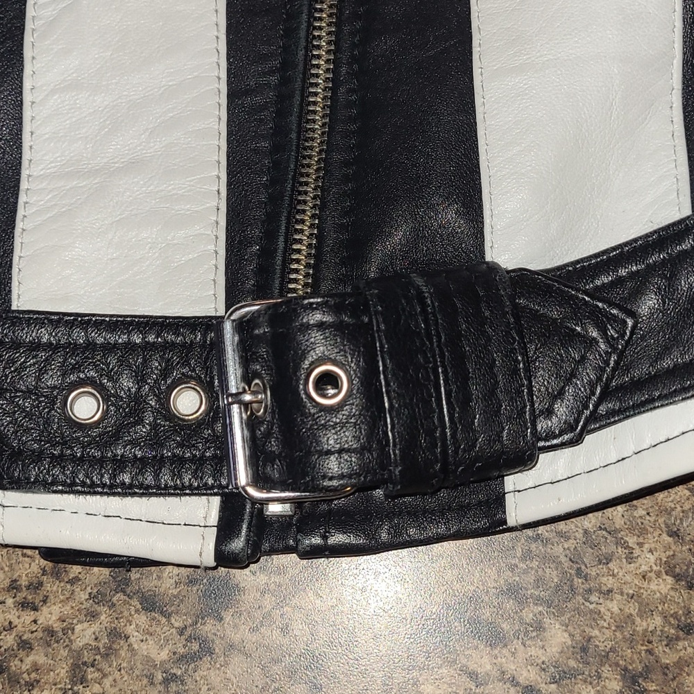 Killstar Black & White Real Leather Jacket - Picture 11 of 11
